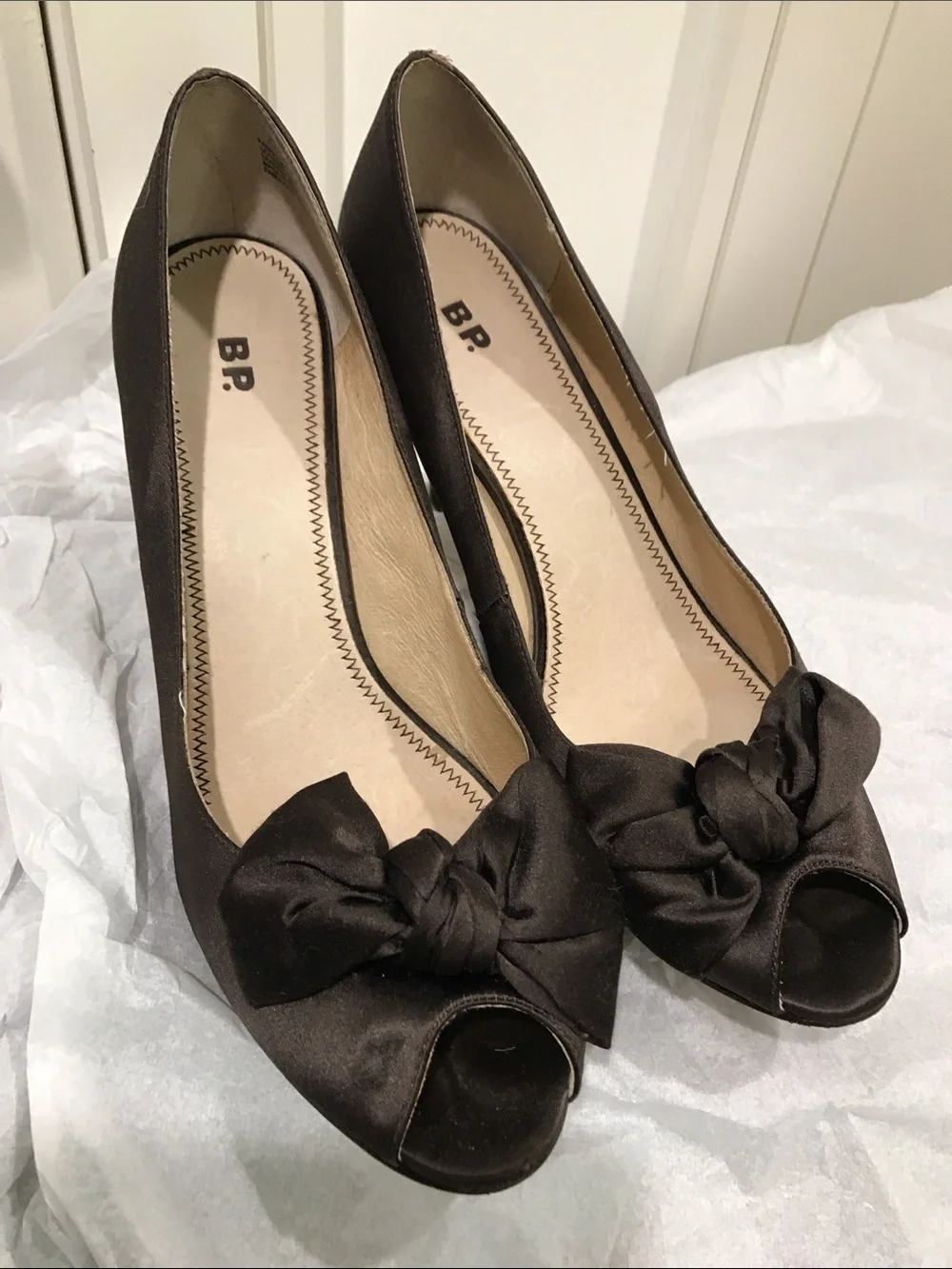 BP Nordstrom Satin Brown Pump